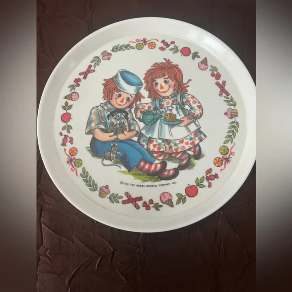 Vintage 1969 Raggedy Ann & Andy ~ 4 Piece Plastic Youth Dish Set: - Picture 3 of 6